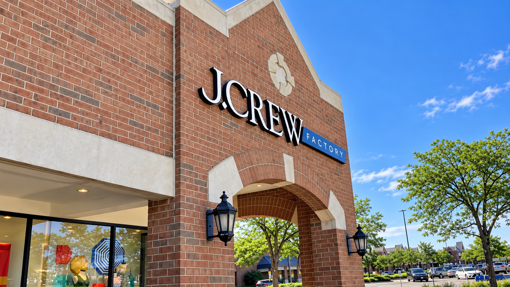 J.Crew Factory brick storefront and exterior sign