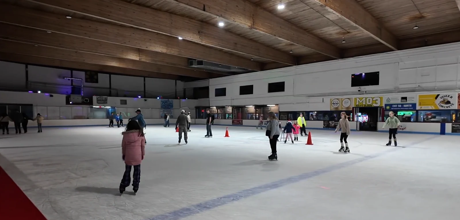 Skaters on the ice inside Santa’s Village Polar Dome in East Dundee, Illinois.