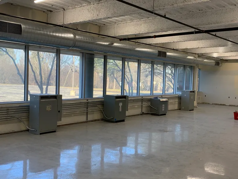 Transformers and electrical distribution installed ahead of the customer’s machinery relocation.