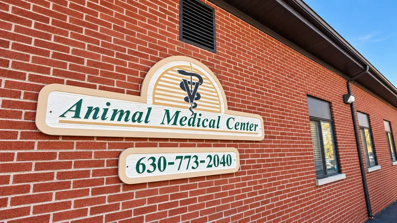Exterior LED wall pack installed by LH Block Electric, visible beside the hospital signage.